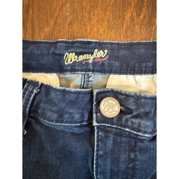 Wrangler Denim Flare Jeans Dark Wash Women's Size 5/6x34 Bootcut Jeans - Picture 4 of 9